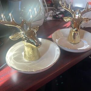 Gold Deer Head Ring Holder by [Brand]